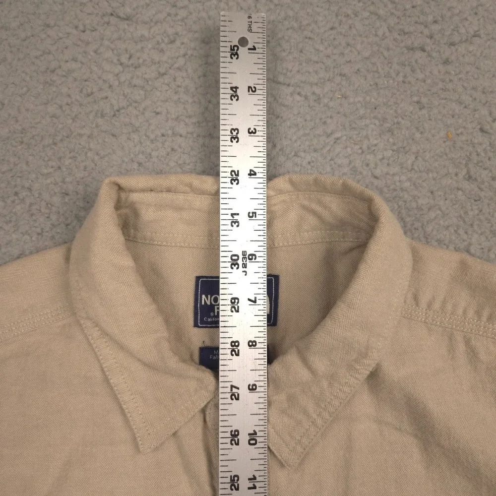 The North Face Button Down Shirt Mens XXL Tan Long Sleeve Cotton Hiking Outdoors